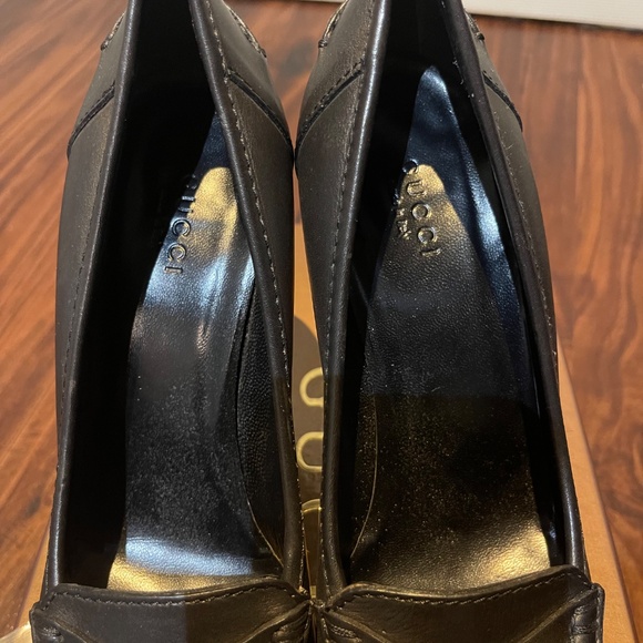 Gucci Black Leather Bamboo Tassels Loafer Pumps sz 6 1/2 shoes - Picture 3 of 5